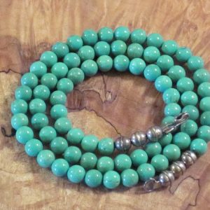 Navajo Silver/Turq BeadNecklace